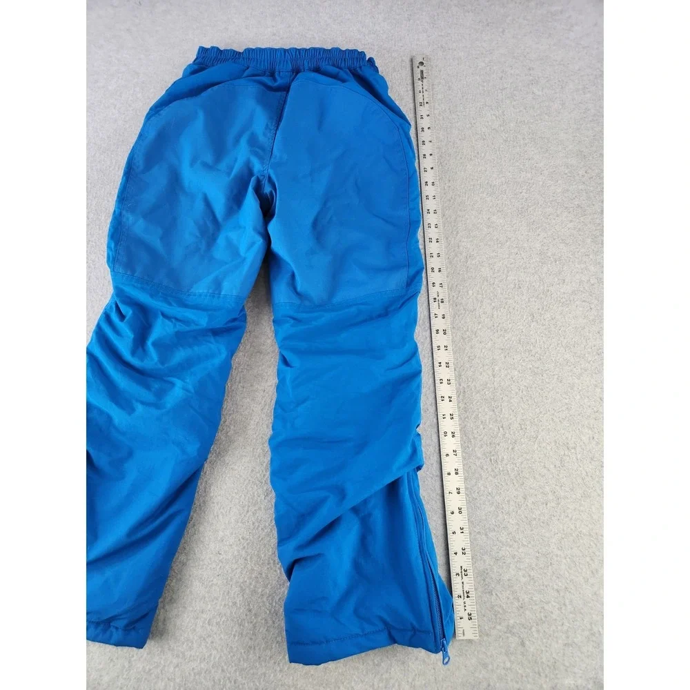 Lands End Kids Blue Ski Snow Pants Ski‎ Grow Cuffs Water Resistant Lined SZ 12